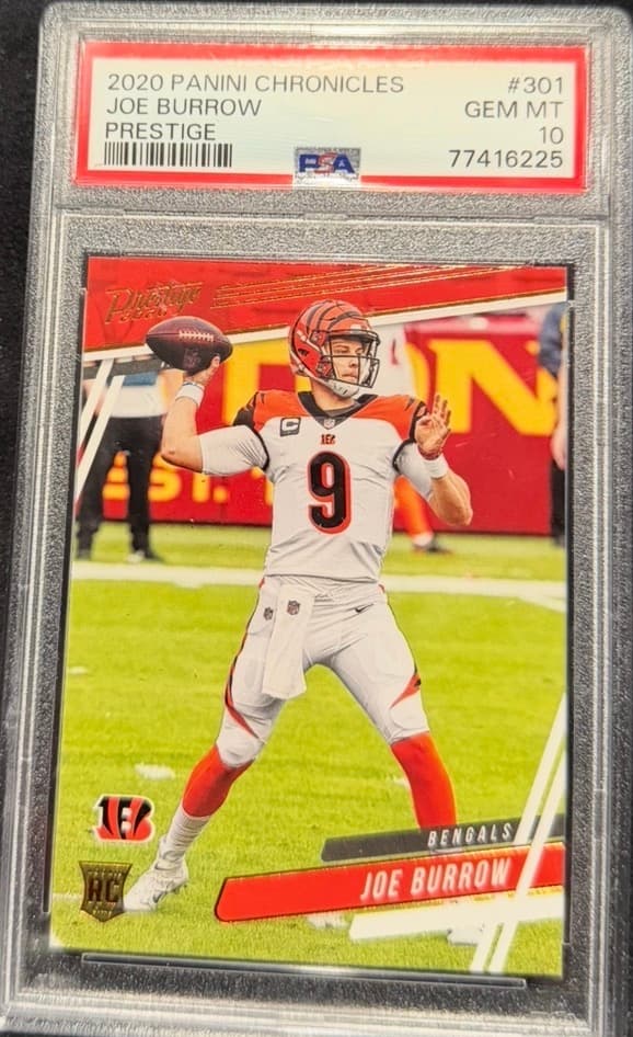 2020 Panini Chronicles Joe Burrow Prestige Rookie Card PSA 10